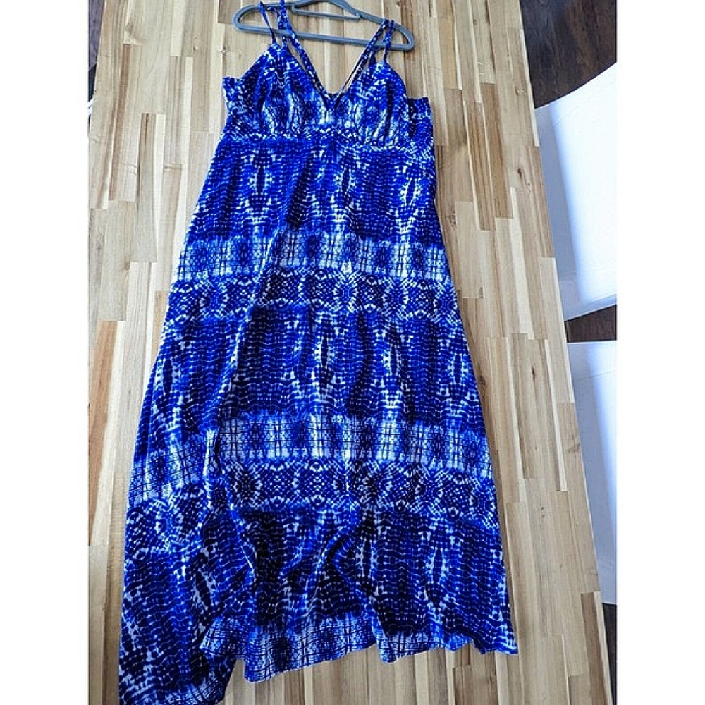 New City Chic Blue Tie-Dye Maxi Dress Size 14